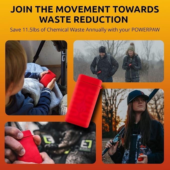 POWERPAW Rechargeable Hand Warmer Portable Electric Hand Heater 3 Heat Levels 5000mAh Battery USB-C Reusable Pocket Warmer for Cold Hands
