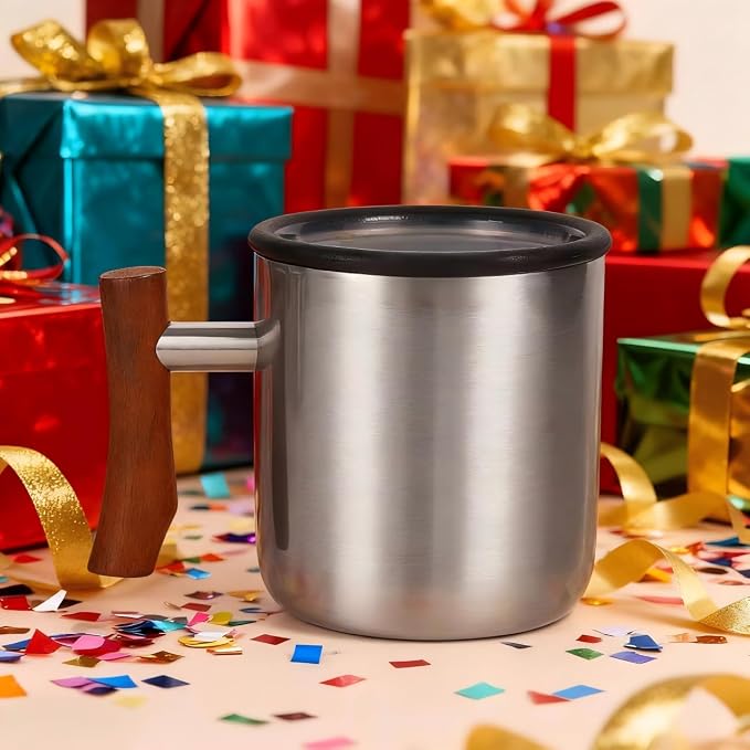 Gifts for Women Men, Heated Coffee Mug Up to 149°F, Ideal Gifts for Christmas, Birthday, Mother's Day, Father's Day or Any Occasion (14oz Silver)