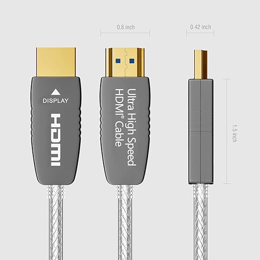 RUIPRO Crystal 8K HDMI Ultra High Speed Latest 2.1b Certified Fiber Optic Cable 25 feet 8K60Hz 4K120Hz 48Gbps eARC HDR HDCP2.3 for RTX4080/4090/3080/3090 Xbox PS5 AVR Projector LG/Samsung/Sony