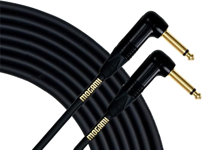 Mogami Gold Instrument RR Right Angle to Right Angle 10 Electric Guitar Instrument Cable 1/4 Inch TS to TS Electric Guitar Cable 10ft, Right Angle Connectors, OFC Core, Anti-Noise Pro Audio Quality
