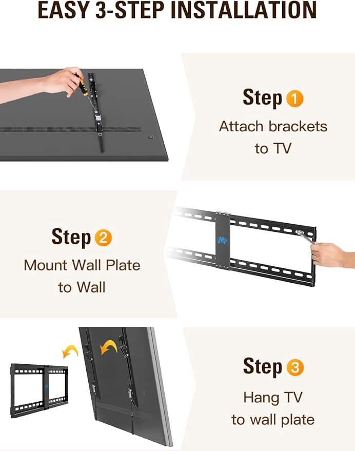 Mounting Dream Tilt TV Wall Mount for Most 42-84 inch TV, Universal Tilt TV Mount Wall Bracket with Low Profile Design, Max VESA 800x400mm and 132 LBS, Easy for Centering on 16", 18", 24", 32" Studs