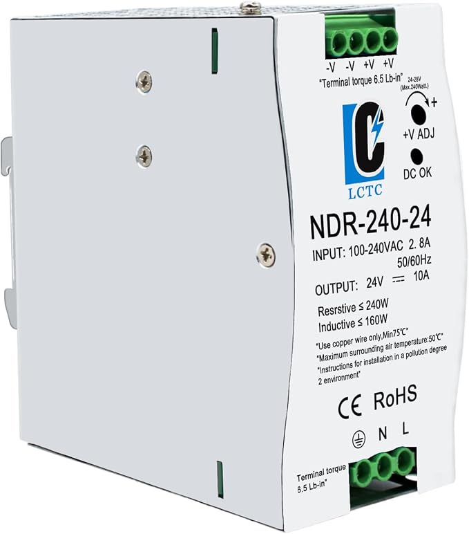 240W Power Supply;120v to 24v Power Supply 10amp (Input:100-240VAC,Output:24VDC,50/60HZ);PFC Function;Power Supply Switch Switching Converter