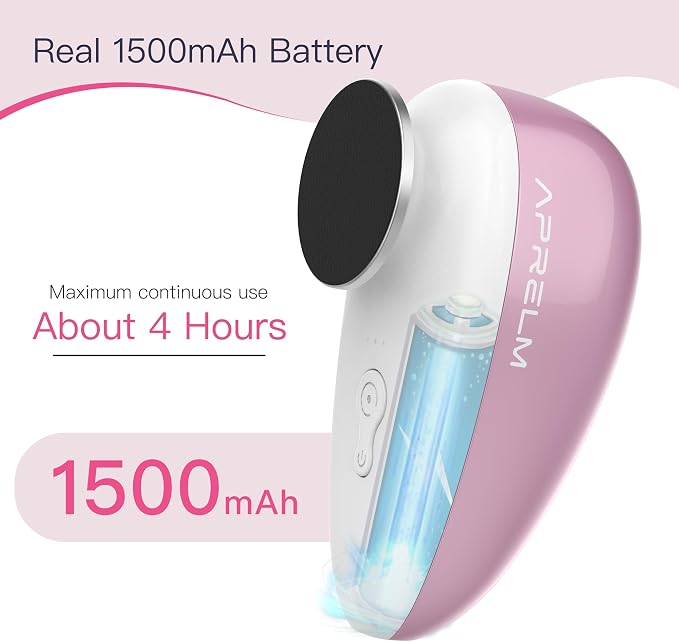 APRELM Rechargeable Electric Foot Callus Remover with 3-Sizes 120Pcs Sandpapers, Professional 1000RPM Electric Foot File with Organizer, Pedicure Tools Gifts for Women Men (E5 Pink-White)