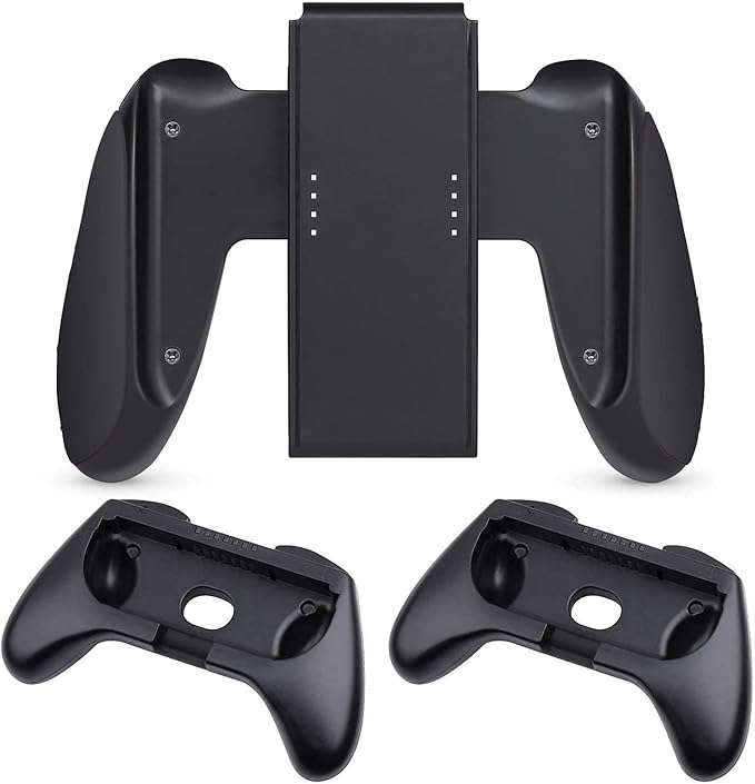 HEYSTOP Grip Compatible with Nintendo Switch/Switch OLED Joy-Con, 3 Pack, Wear Resistant Game Switch Controller Handle Case Kit for Nintendo Switch Joy Con, Black