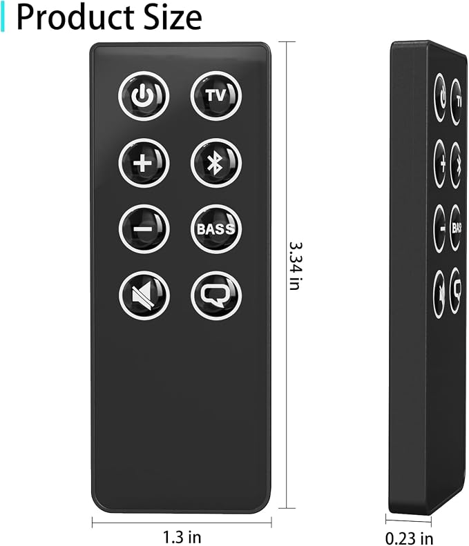2PCS Replacement Remote Control for Bose Solo 5 10 15 Sound Bar, Compatible with Bose Solo 5 10 15 Series II TV Sound System 410376 418775 431974 845194 740928-1120 838309-1100 with CR2025 Battery