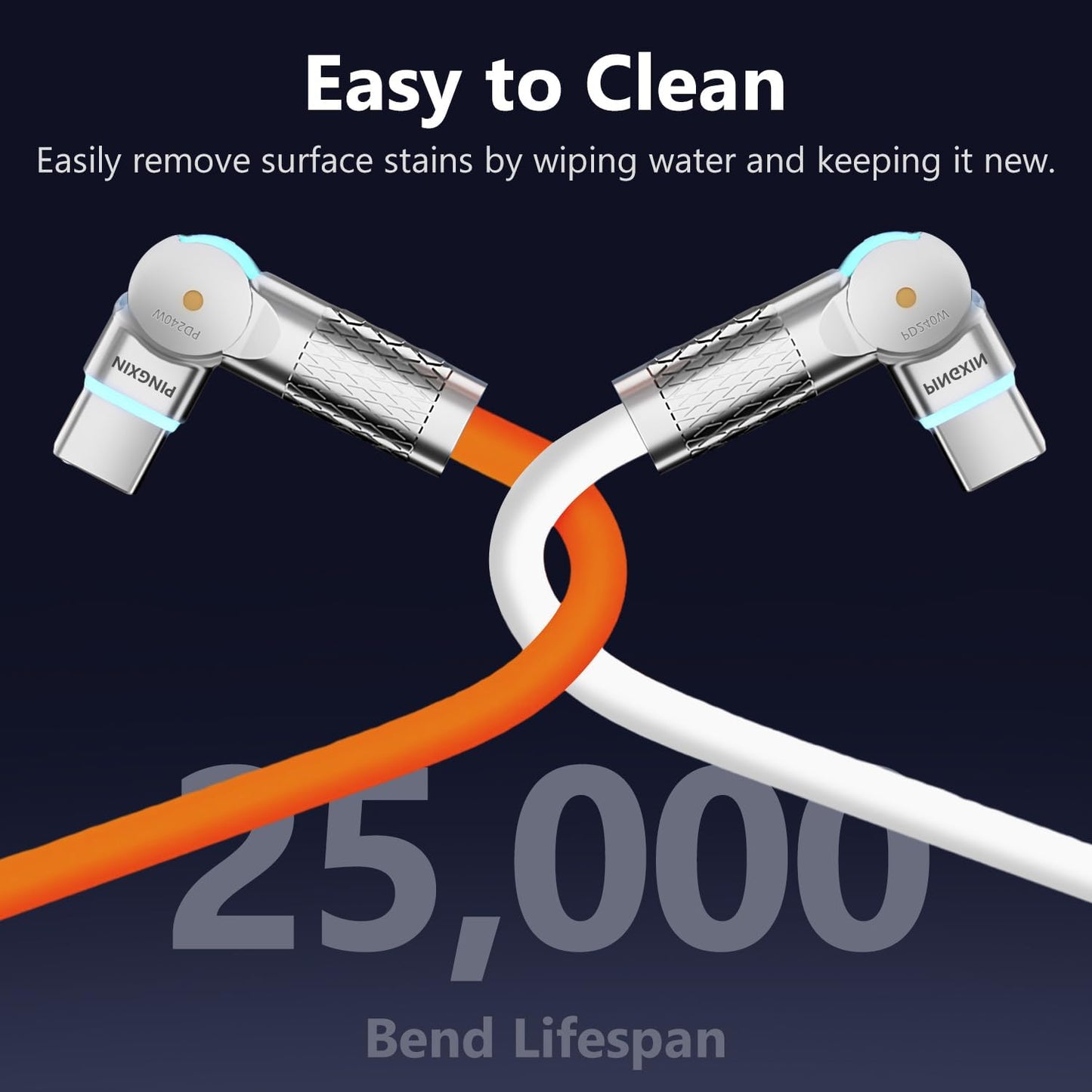 USB C to USB C Cable10ft, 240W 2-Pack USB 2.0, Type C Charger Cable Fast Charge for iPhone 16/16Pro/16Plus/16ProMax,MacBook Air,iPad Pro,Pixel,Samsung Galaxy S23/S24-Orange +White