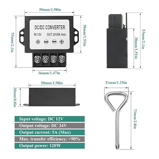 12V to 24V 5A 120W Boost Converter IP67- Dustproof Booster with Screwdriver - for Trucks/RVs/Off-Highway/Solar/for Harsh Environments - Dustproof/Vibration Resistant