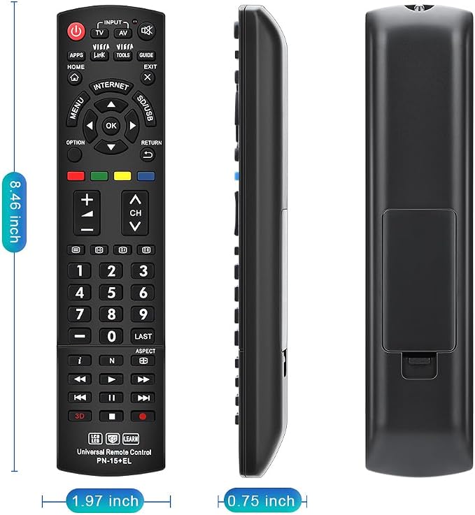 for Panasonic TV Remote Replacement, Compatible with All Panasonic LED/LCD/Viera Link/HDTV/ 3D Smart TVs