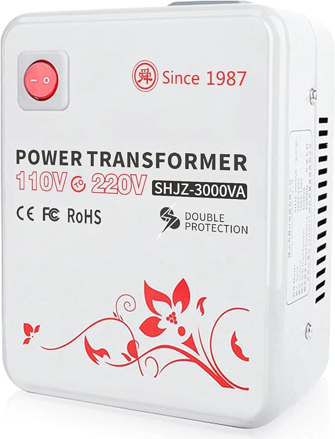 SUNSHUN Step Up Transformer 110v to 220v Converter 3000W Voltage Transformer 110-120v to 220-240v with Temperature Protection for European Asian Appliances in USA