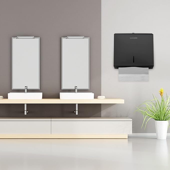 Black Commercial Soap Dispenser and Paper Towel Dispenser Bundle