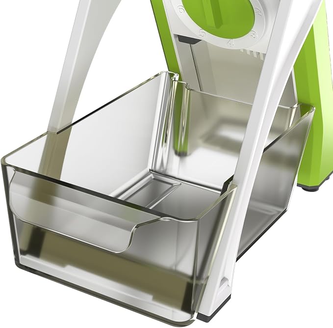 5 in 1 Safe Mandoline Slicer for Kitchen, Safe Vegetable Chopper with Paring Knife, Adjustable Thickness, Easy to Clean, Vegetable Slicer, Slicing, Strips, Shredding, Dicing, Chop (LightGray)