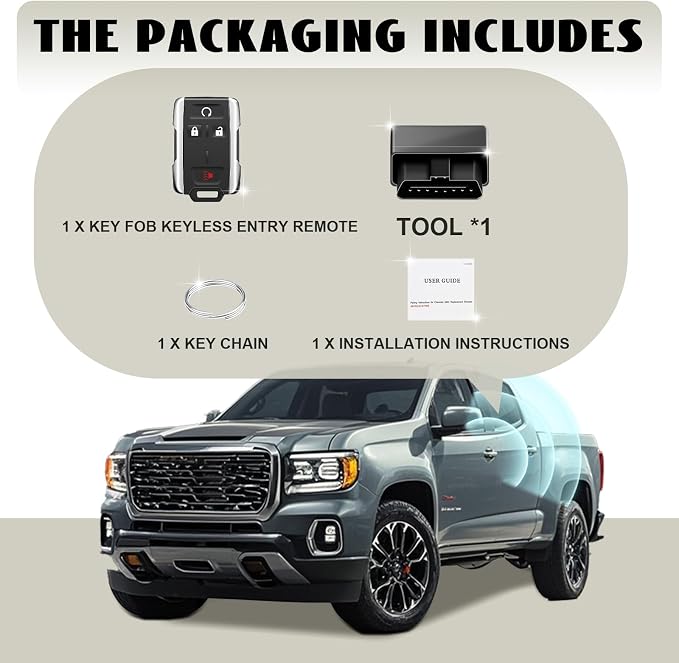 4 Buttons Keyless Entry Remote Key Fob Replacement for 2014-2018 Chevy Silverado GMC Sierra 1500 2500 3500, 2015-2021 GMC Canyon Chevrolet Colorado (1PCS)