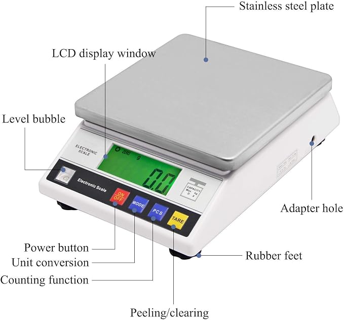 CGOLDENWALL High Precision Digital Accurate Analytical Electronic Balance Laboratory Lab Scale Industrial Weighing and Counting Scale with Counting Function CE 0.1g (3kg, 0.1g)