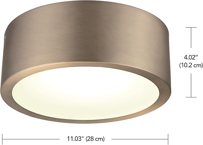 GLOBE Electric 60979 Edinburg LED Integrated Flush Mount Ceiling Light, Matte Brass, Frosted Glass Shade, 18W, 3000 Kelvin, 1100 Lumens, Dimmable