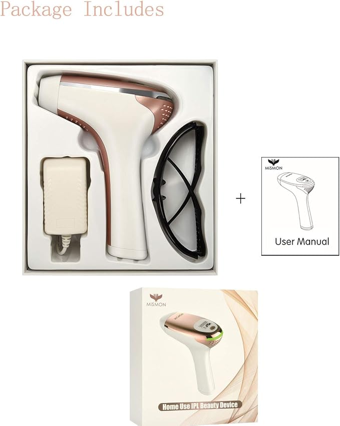 IPL Hair Removal for Women, MiSMON Permanent Laser Hair Removal Device for Body, Bikini, 300,000 Flashes with Safe Skin Tone Sensor