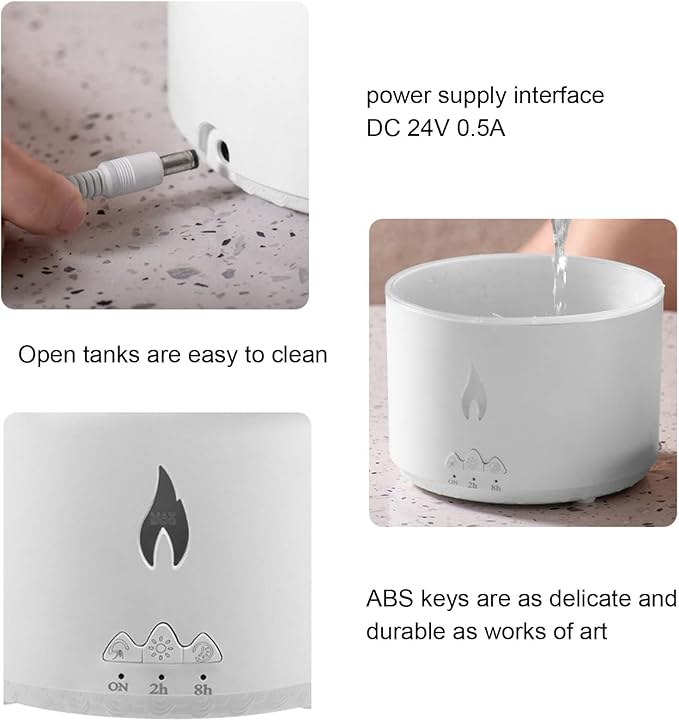 Volcano Diffuser humificador de Aromas Flame Essential Oil Diffuser Bedroom Humidifier with LED Cold Flame Light and Delicate Atomization for Study Living Room Hair Dryers & Accessories