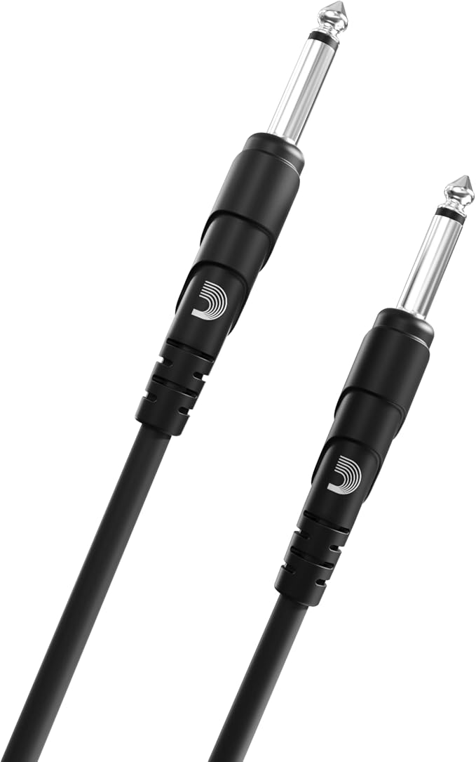D'Addario Guitar Cable - Guitar Lead - 1/4 Inch Male to 1/4 Inch Male - Classic Series - 20 Feet/7.62 Meters - Straight Ends - 1 Pack