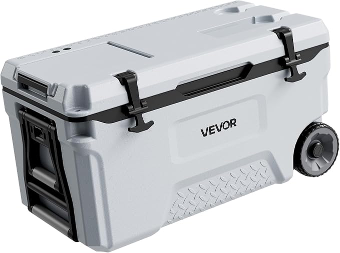 VEVOR Portable Cooler,Hard Cooler with Ice Retention, Heavy-Duty Handles and Strap, Lightweight Rigid Material Insulated Portable Cooler, Suitable for Family Picnics and Short Trips