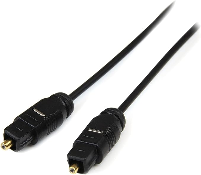 StarTech.com 3 ft. (0.9 m) Digital Optical Audio Cable - 2x Toslink (SPDIF) Male - Ultra-Thin - Black - Optical Audio Cable (THINTOS3)