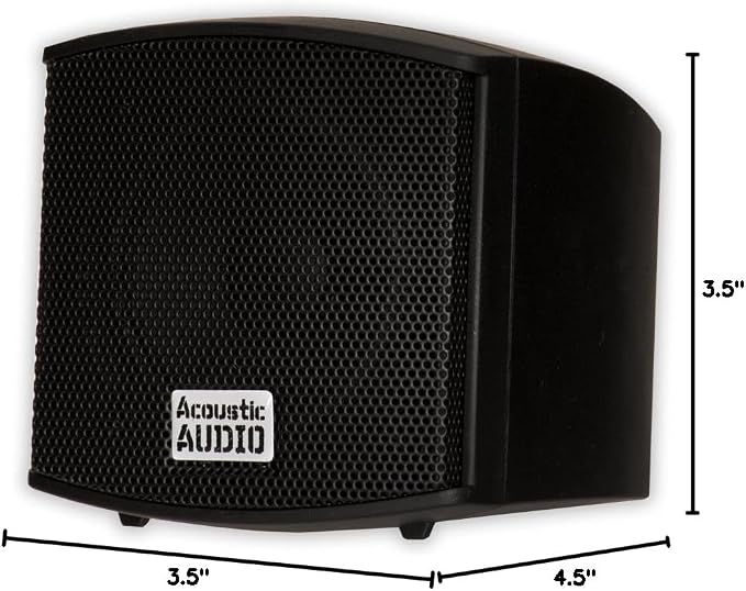 Acoustic Audio AA321B Mountable Indoor Speakers 400 Watts Black Bookshelf Pair