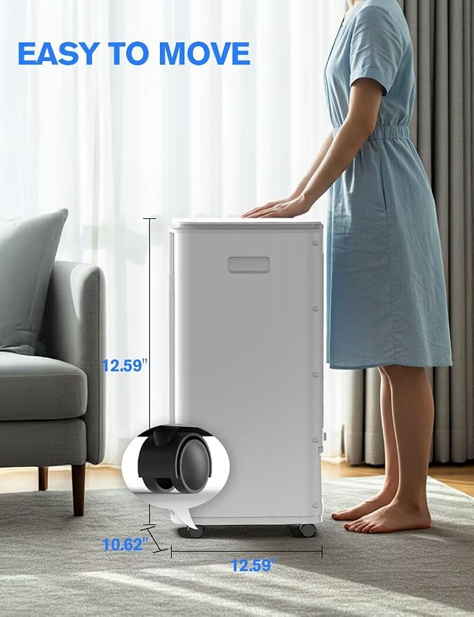 Portable Air Conditioners, 3-IN-1 Evaporative Air Cooler w/ 4 Ice Packs, 3L Water Tank for Cooing, 7H Timer for Auto-Off, Swamp Coolers with 70ยฐ Oscillation, White-9