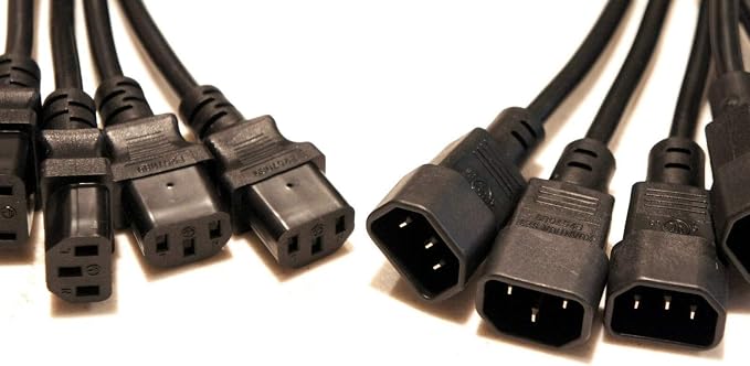 (10) 3 Foot IEC 320 NEMA C13 C14 10A 18AWG AC Power Cord Cables PDU to CPU