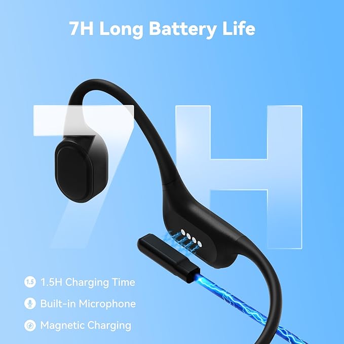 Soft Liquid Silicone Bone Conduction Swimming Headphones Underwater,IPX8 Waterproof Earbuds,Open Ear Swim Headphone with Skin-Friendly Silicone/Built-in 32G MP3-Player Earphones for Swim-Inky Black