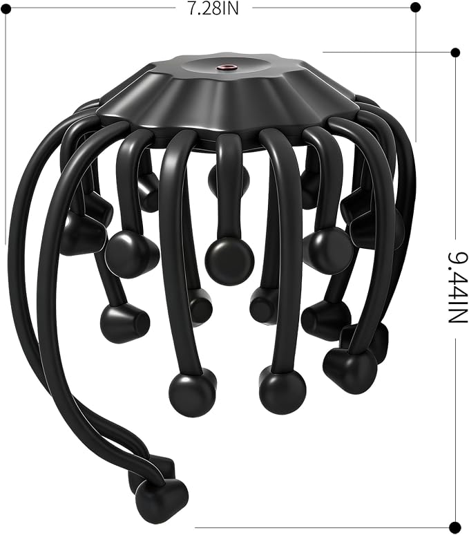 THOUSAND SUNNY Electric Octopus Head Massager for Scalp, 360 Scalp Stress Relax Massage Tool Hands Free with 20 Massage Nodes