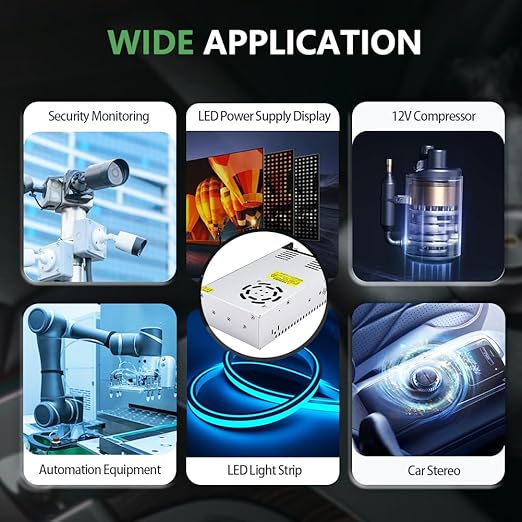 24V 15A 360W AC to DC Converter 110V/120V to 24V Power Supply Transformer LED Driver Smart Cooling Fan Designed for LED Strip CCTV and Car Devices (DC24V, 24V-15A-360W)