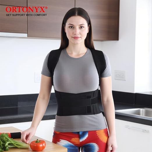 ORTONYX Comfort Posture Corrector Back Brace for Woman and Men, Scoliosis Hunchback Kyphosis Correction/XS