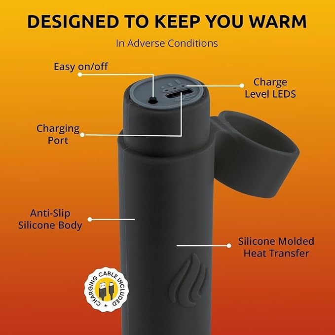 POWERPAW Rechargeable Hand Warmer Portable Electric Hand Heater 3 Heat Levels 5000mAh Battery USB-C Reusable Pocket Warmer for Cold Hands