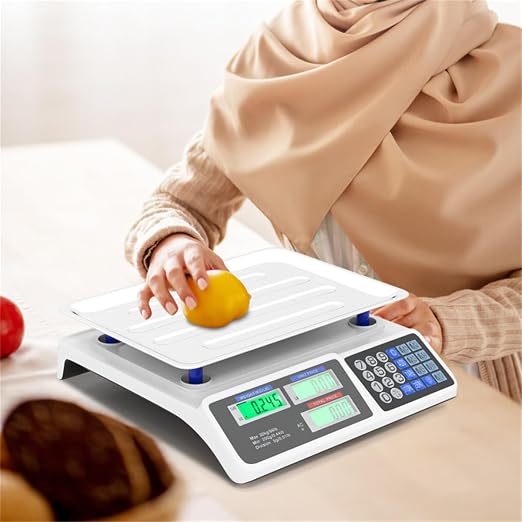 66lb/30kg Digital Produce Scale: 0.01lb/5g Precision, Dual Backlit LCD, Detachable Stainless Steel Platform Scale, Price Computing Postal Shipping Scale for Packages,Business,Luggage,Warehouse,Home