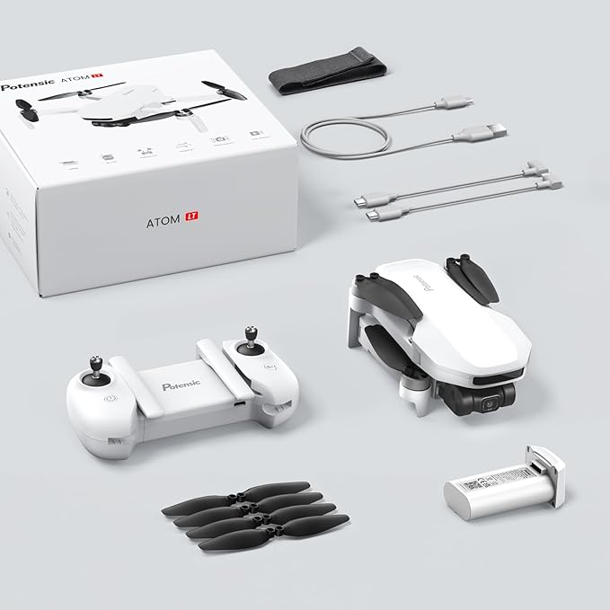 Potensic ATOM LT GPS Drone Under 249g, 2 Batteries 80 Mins, EIS 2.5K Camera, 4KM FPV Transmission, Brushless Motor, Auto Return, SurgeFly, Entry Level Foldable Drone for Adults Beginner, Expansion Kit
