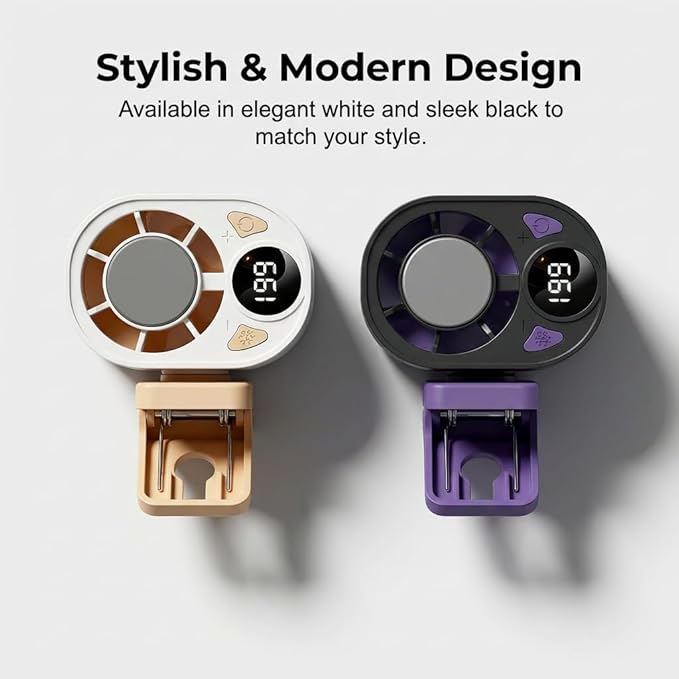 2026 Car Clip On Air Conditioner Fan, Portable Clip-On Fan, Mini USB Rechargeable Rotatable Fan, 3-Speed Silent Mini Bladeless Fans (Black - 2PCS)