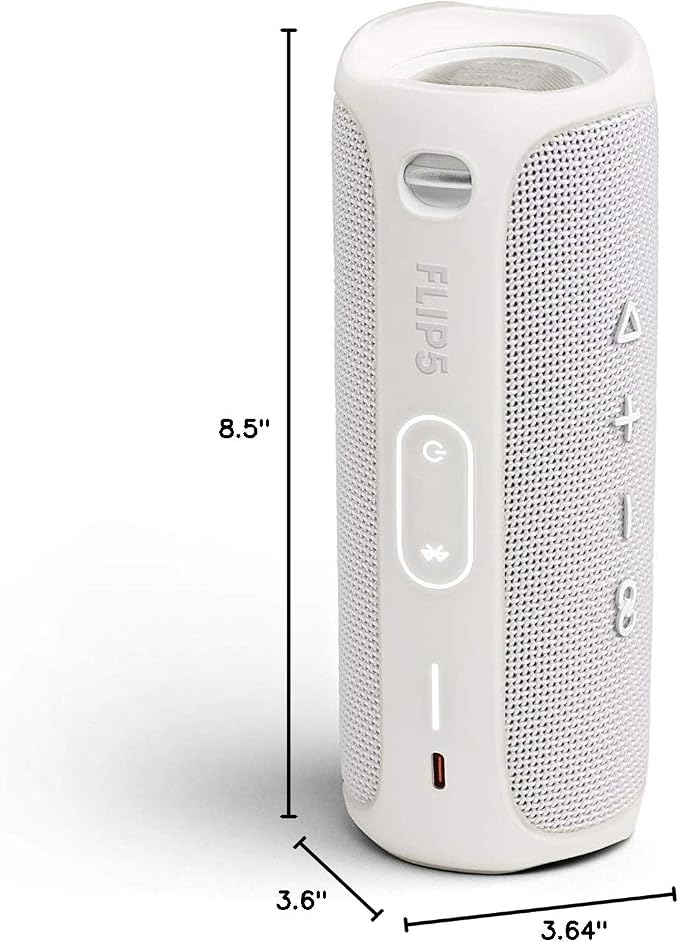 JBL FLIP 5 Waterproof Portable Bluetooth Speaker - White (Renewed)
