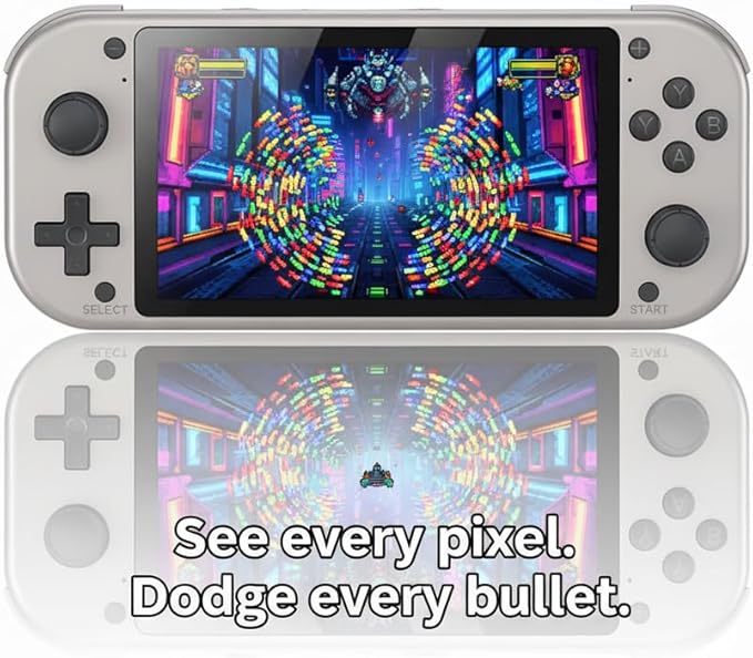 Retro Handheld Portable Video Game Console - 4.3" IPS Screen, Emuelec System, 64GB, 20,000+ Games, Classic Game System (128 GB)