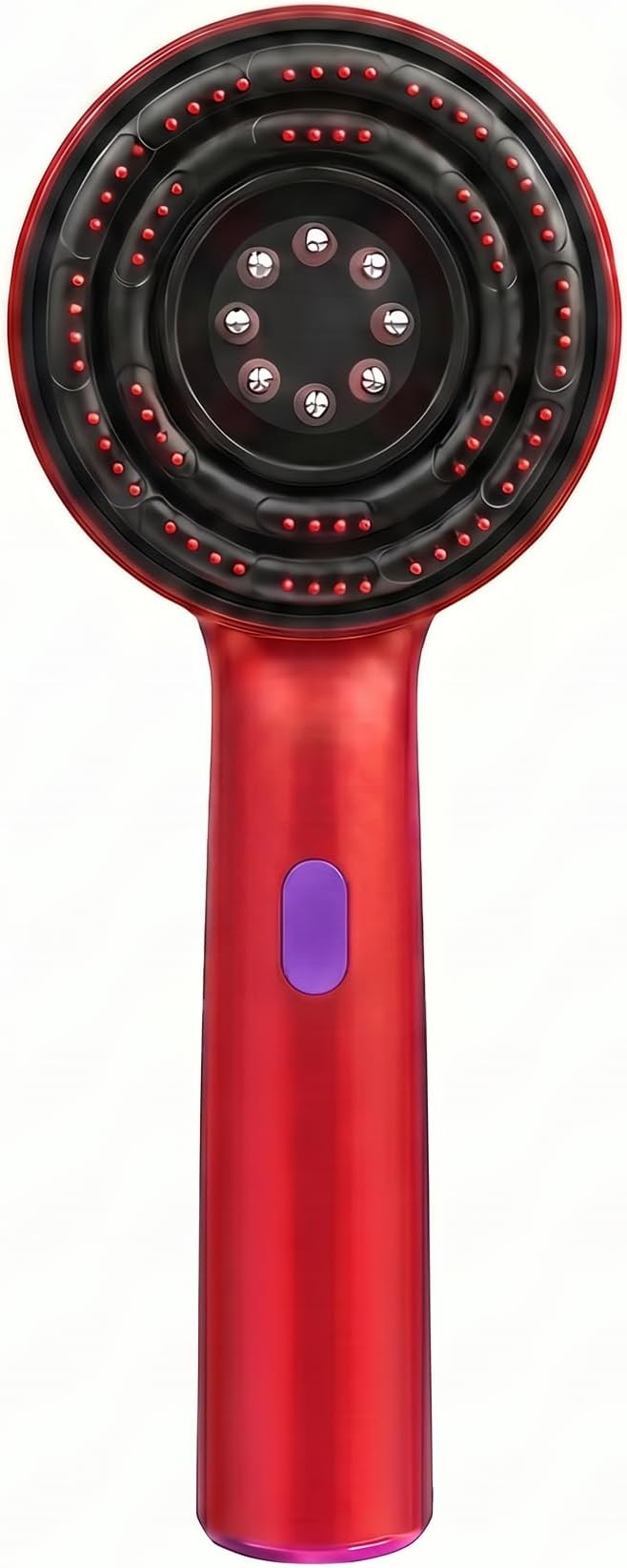 3-in-1 Electric Scalp Massager for Hair Growth, Hair Oil Applicator & Scalp Brush, IPX7 Waterproof Head Massager, Portable Rechargeable Hair Massage Device for Dandruff Relief, Home & Travel (Red)