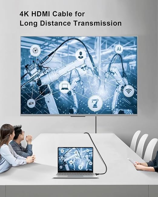 50ft HDMI Cable, Ultra High Speed Long HDMI Cables Support 4K 60Hz 2K 1080p 3D ARC, Gold Plated Connectors Soft HDMI Cord for UHD TV Monitor Projector Soundbar Laptop PS3/4 Xbox (15m)