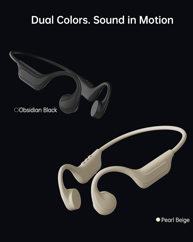 New Bone Conduction Headphones Bluetooth 6.0, Open Ear Headphones with Mic, 3 EQ Modes, Anti-Leak Audio, Dual Pairing, 10H Playtime, 25g Lightweight, IP65 Waterproof for Running, Cycling & Hiking