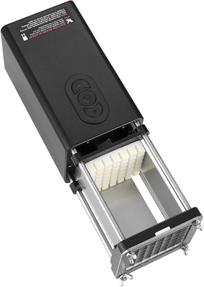 VEVOR Electric French Fry Cutter, Potato Slicer with 1/2-Inch and 3/8-Inch Stainless Steel Blades, Potato Cutter Chopper w/Anti-slip Feet, Great for Potato, French Fries, Cucumber, Vegetables, Carrot