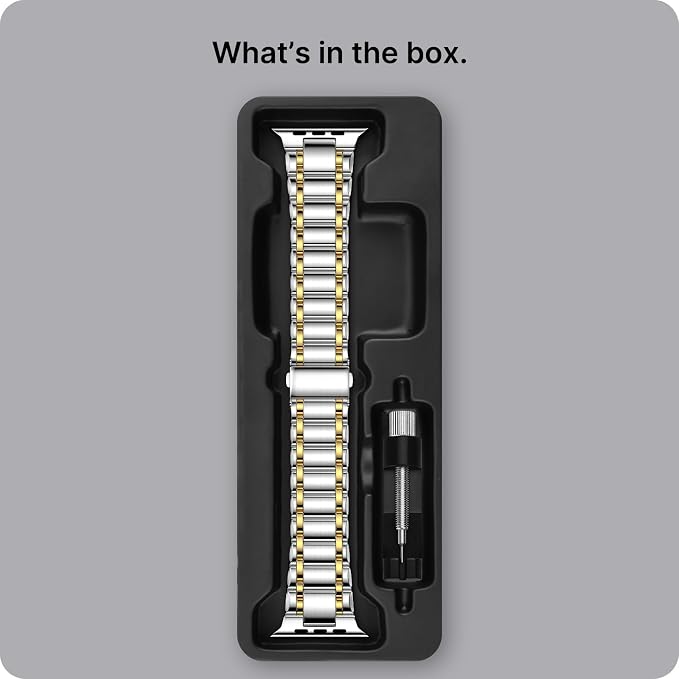 Fullmosa Bands Compatible with Apple Watch Band 49mm Ultra3 2 1, Stainless Steel iWatch Band with Case for Apple Watch, Silver and Gold