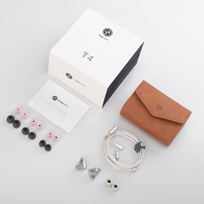 TINHIFI T4 Wired in-Ear Monitor for Musicians and Producers, 10mm Carbon Nanotube Driver, Neutral Tuning, Clear Sound and Balanced Bass, Detachable MMCX Silver-Plated Cable