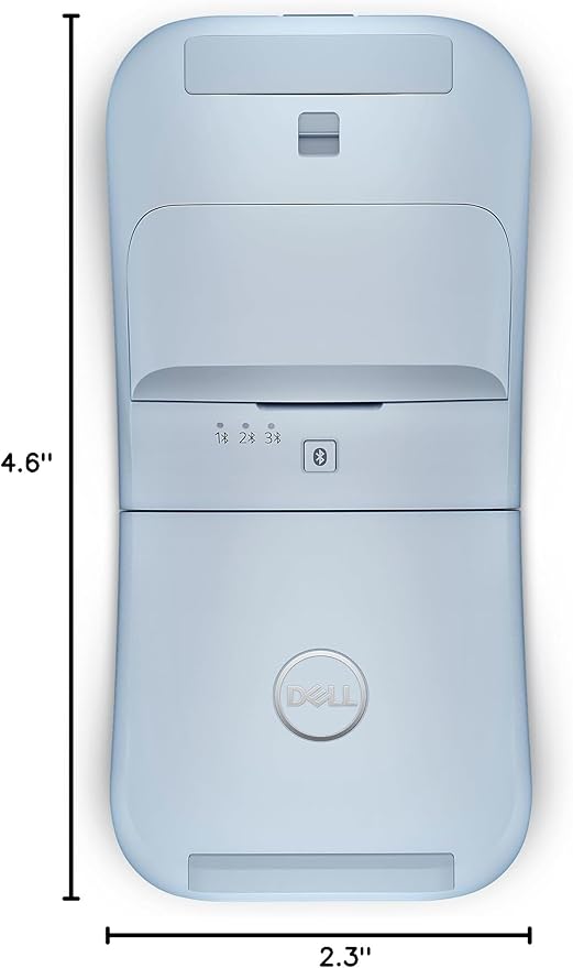 Dell MS700 Bluetooth Travel Mouse - Bluetooth 5.0/Dell Pair/Microsoft Swift Pair Connectivity, Adjust DPI up to 4000, Optical LED Sensor, Touch Scroll with latest Touch Controller - Misty Blue