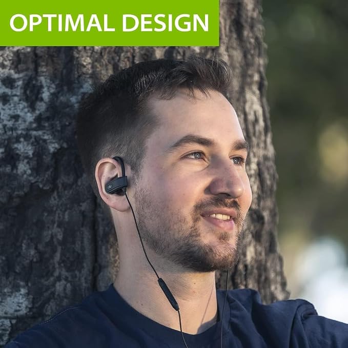 Avantree E171 - AUX 3.5mm Wired Earbuds with Microphone & in-Line Volume Control, Compatible with Traditional 3.5mm AUX Phones Corded Headphones with Ear Hook for Running & Sports, Black