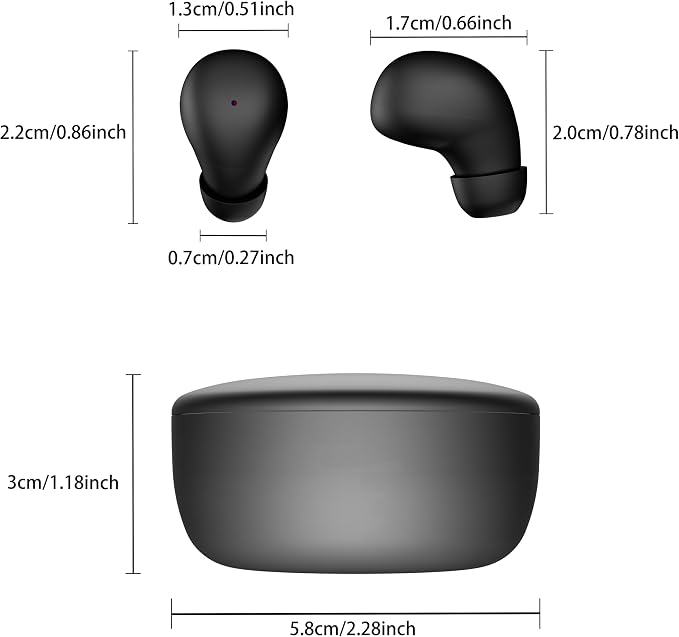 Mini Invisible Headphones Bluetooth 5.4 True Wireless Hidden in-Ear Earphones Sport Audio Earbud,Comfortable Mini Earbuds for Sleep Friendly Side Sleeping Earphones, for Work (Black)