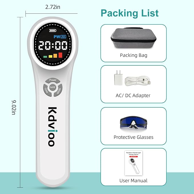 Cold Laser Therapy Device for Dogs, 16pcs 660nm & 4pcs 810nm & 4pcs 980nm Infrared Red Light Therapy Machine for Pain Relief, Arthritis, Spinal, Promote Blood Circulation, for Pets