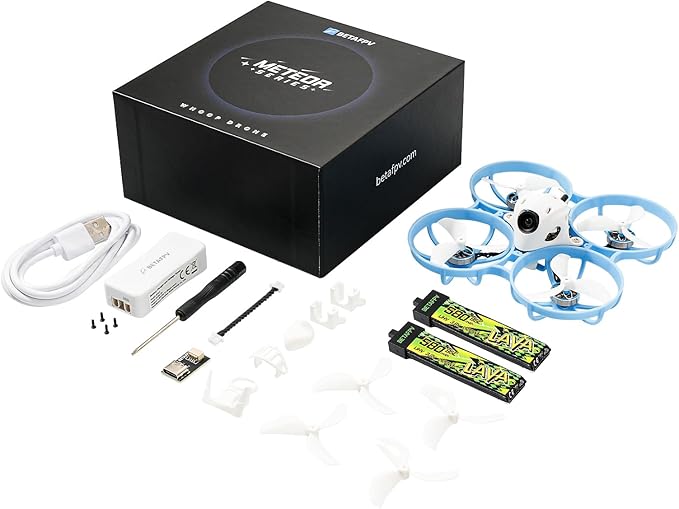 BETAFPV Meteor75 Pro 1S Brushless Drone with Matrix 1S 5IN1 FC, 1102 22000KV Motor 45mm 3-Blade Props for FPV Freestyle Racing Indoor Outdoor, Fly Time Up to 6.5Min with LAVA II 1S 580mAh Lipo Battery