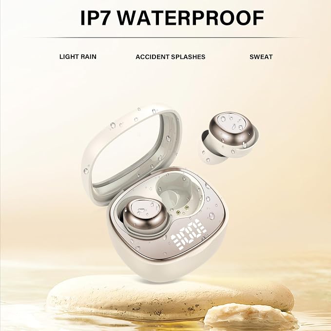 Wireless Earbuds, Hybrid ANC 40dB Noise Cancelling Headphones, 45H Playtime, Bluetooth 5.4, 10mm Drivers with 5 EQ, ENC Dual Mic, IPX7 Waterproof, Transparent Mode, Digital Battery Display White