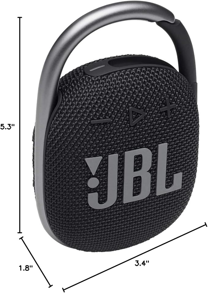 JBL Clip 4 Portable Wireless Bluetooth Waterproof/Dustproof Speaker - Black (Renewed)