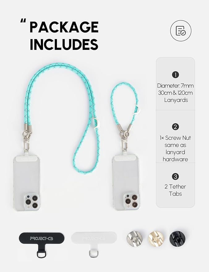 project-cb Pocket3 Lanyard,Phone Tether Tab 2,Crossbody & Wrist Strap,Lanyard for DJI Osmo Pocket 3, Phone Strap